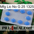 Mfg Lic No G 25 1325 21